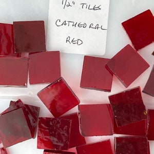 1/2” mosaic glass tile cathedral red