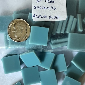 1/2” glass mosaic tile COE96 Alpine Blue