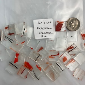 1/2” mosaic glass tile fractured streamer