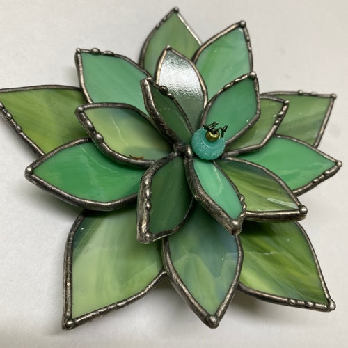 Stained Glass Succulent Stained Glass Plant Etsy