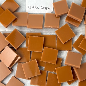 1/2” mosaic glass tiles opaque terra cotta