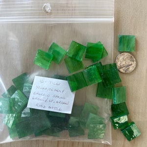 1/2” glass mosaic tile Youghiogheny Emerald Spring Green/Light Green Ring Mottle