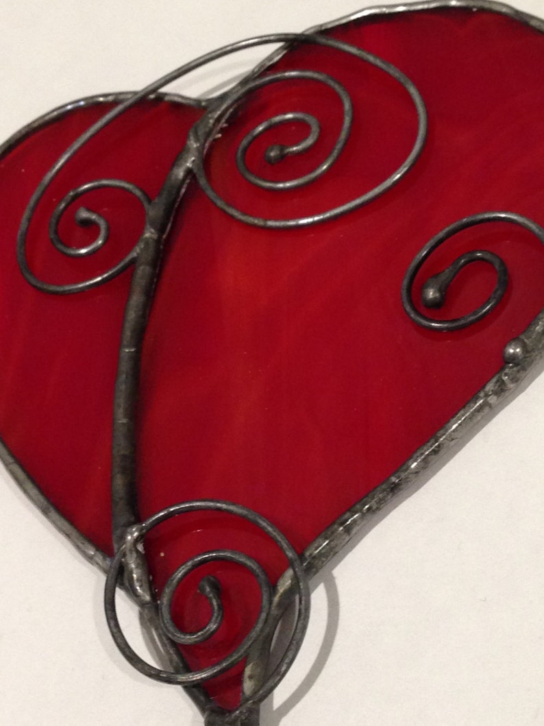 Stained Glass Red Heart Valentine/'s Day Heart