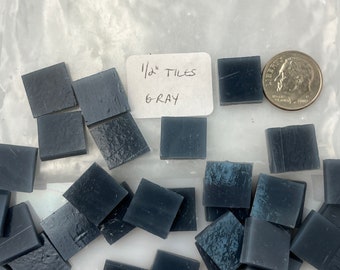 1/2”mosaic glass tile gray