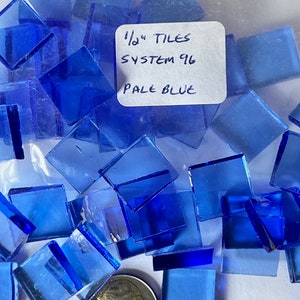 1/2” glass mosaic tile COE96 Pale Blue
