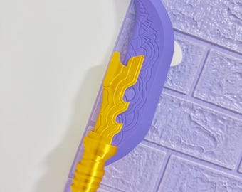 3D Printed Demon Hunter Spear – Purple & Gold Cosplay Polearm Prop