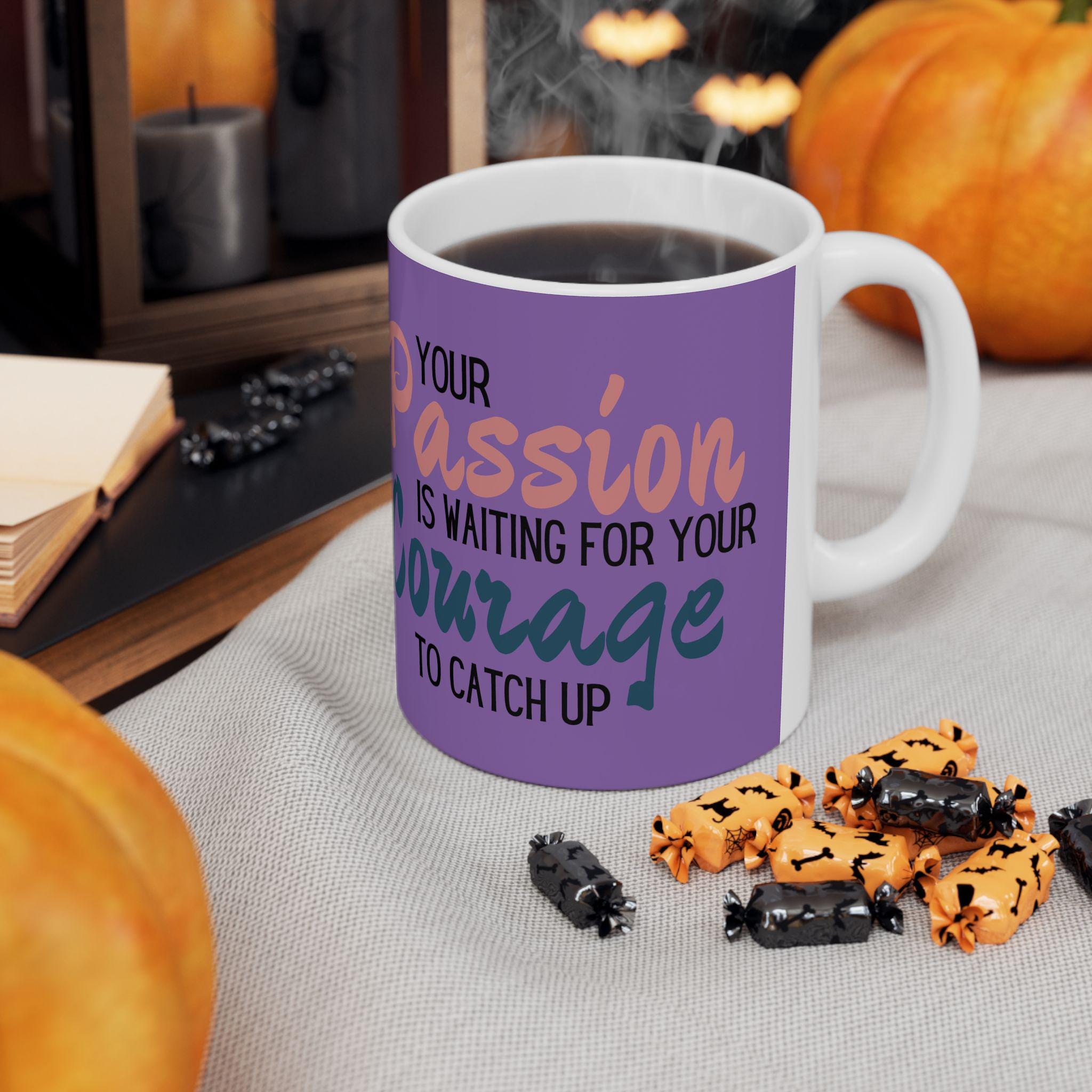 Tazza in ceramica con frase motivazionale per caffè infusioni