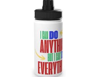 Motivierende Wasserflasche, Edelstahl, Fitness Geschenk