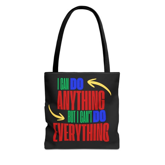 Motivational Tote Bag, Vibrant Print, Student Gift