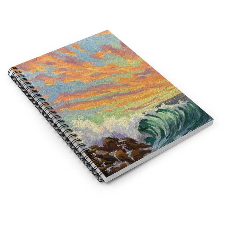 Ocean Sunset Spiral Notebook - Ruled Lines | Dreamy Journal for Artists ...