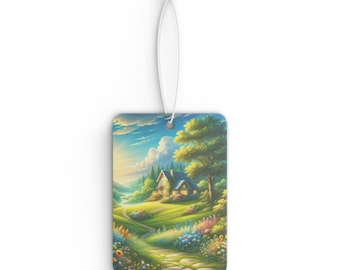 Schilderachtige autoluchtverfrisser - aroma hangend label, autogeurdecor, reiscadeau, milieuvriendelijke luchtverfrisser, vredige natuursfeer