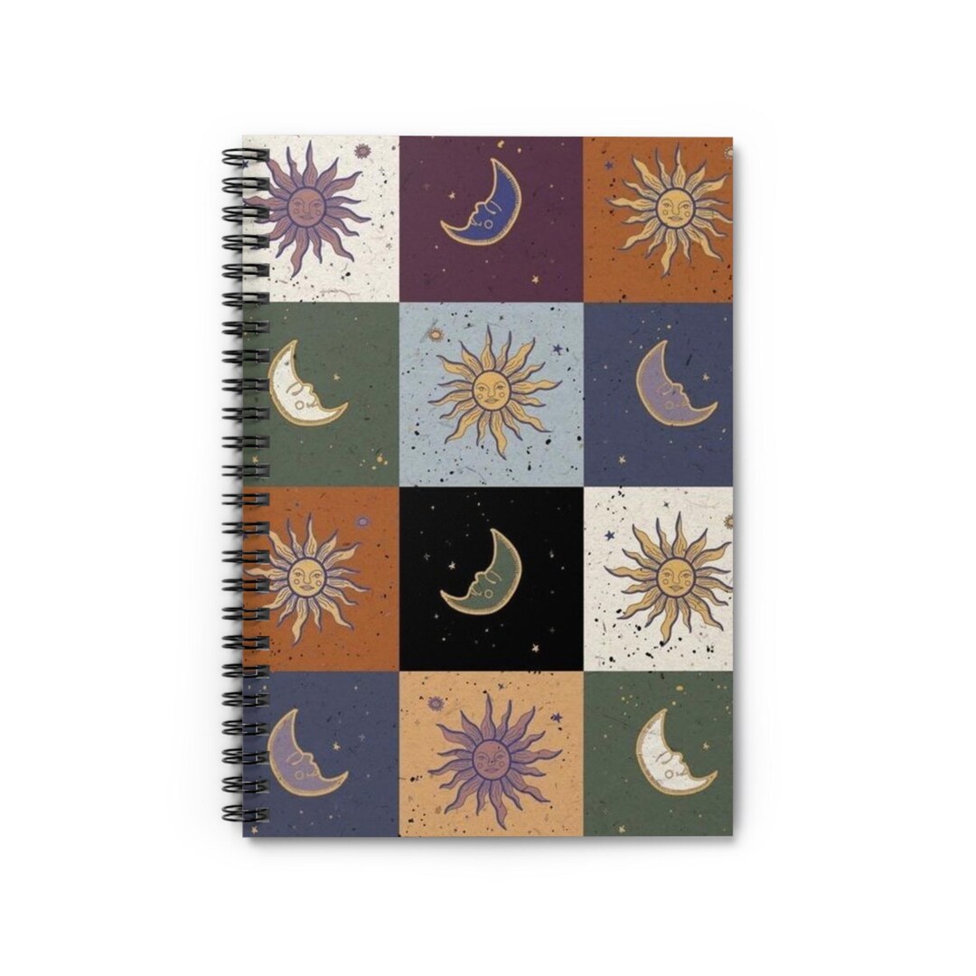 Celestial Spiral Notebook - Cosmic Sun & Moon Design, Perfect for ...