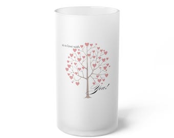 Valentinstag Frosted Glas Bierkrug, Valentinstag Geschenk, Liebe Bierkrug, Romantisches Bierglas, Herz Design Bierkrug