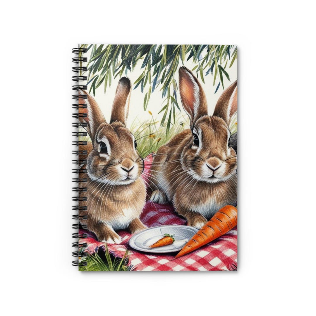 Whimsical Rabbit Spiral Notebook, Cute Bunny Journal, Perfect for Kids ...