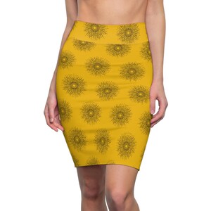 Sunshine Pencil Skirt, Women's Fashion, Floral Printed Skirt, Summer Clothing, Boho Chic Apparel image 4