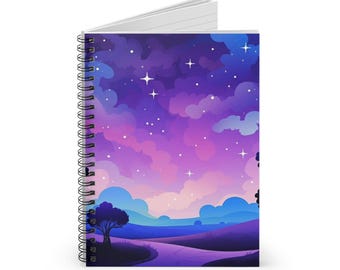 Celestial Spiral Notebook - Dreamy Starry Night Design, Journaling