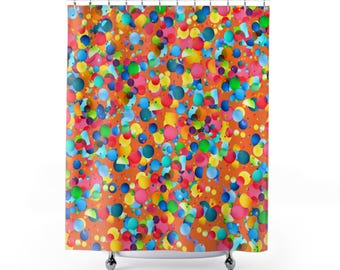 Cortina de ducha infantil con burbujas de colores, divertida decoración para el baño, regalo para la hora del baño, accesorio para el hogar infantil, divertida decoración para fiesta con temática acuática.