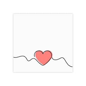 May include: A simple black line drawing of a wavy line with a pink heart in the center.