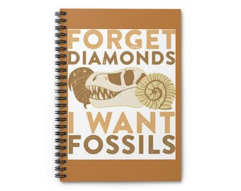Cuaderno de recolección de fósiles, diario de paleontología para entusiastas de la ciencia, cuaderno de espiral con líneas rayadas, notas de campo de geología, Tierra