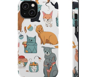Magnetische stevige hoesjes voor kattenliefhebber, telefoonhoesje schattig katje, cadeau huisdiereigenaar, accessoire dierenliefhebber, leuk kattenontwerp