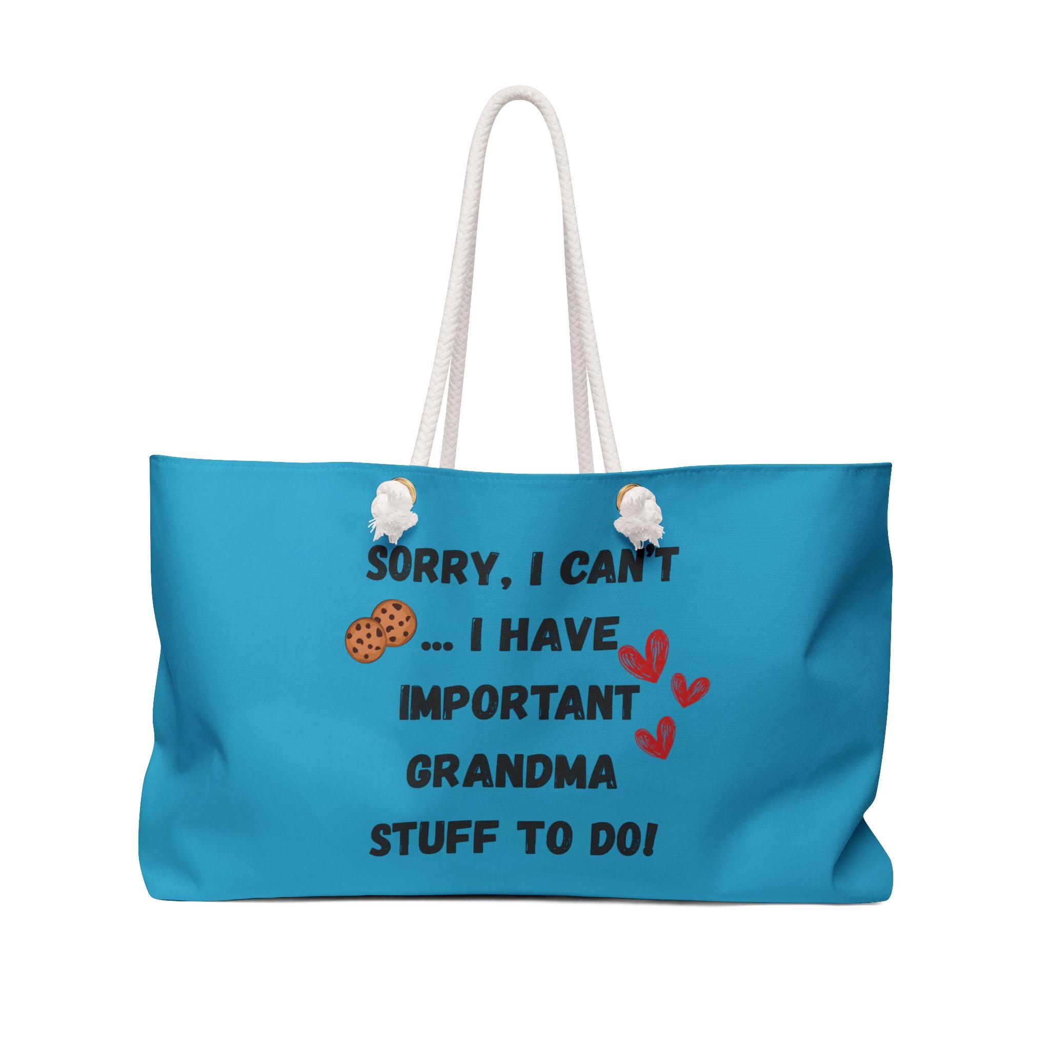 Grandma's Important Stuff Weekender Bag, Funny Grandma Tote, Gift