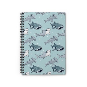 Whimsical Shark Spiral Notebook - Ruled Journal for Kids, Cute Marine Life Stationery, Back to School Gift, Ocean Lovers