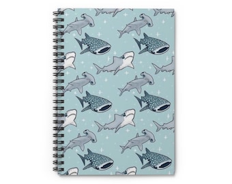 Whimsical Shark Spiral Notebook - Ruled Journal for Kids, Cute Marine Life Stationery, Back to School Gift, Ocean Lovers