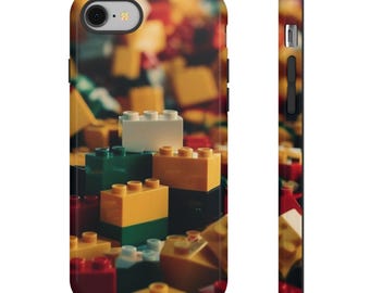 Colorful LEGO Phone Case, Fun Tough Cases for Kids, Unique Gift for Builders, Playful Accessories, Christmas & Birthday Present