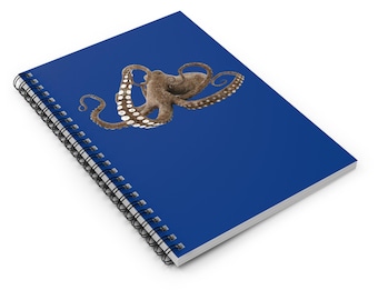 Blue Octopus Spiral Notebook: Ruled Journal for Ocean Lovers
