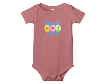 Baby Easter Eggstra Jersey Onesie, Infant Romper, Easter Outfit, Newborn Bodysuit, Easter Bunny Baby Costume