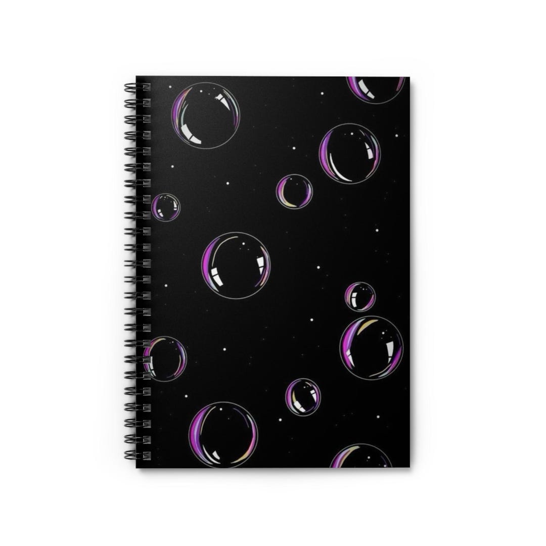 Note Notebook Bubbles Cosmic Bubbles Spiral Notebook - Perfect for Dreamers, Students, or ...