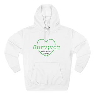 Felpa con cappuccio in pile Survivor - La salute mentale è importante, felpa morbida e accogliente, regalo motivazionale, abbigliamento di sensibilizzazione, comoda felpa con cappuccio