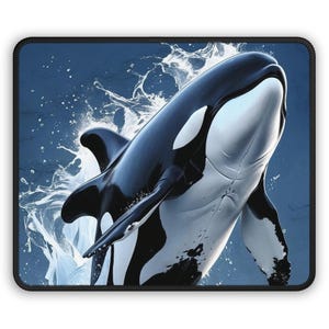 Whale Splash Gaming Mouse Pad | Ocean-Themed Desk Decor, Gamer Gift, Nautical Home Office Accessories, Whale Lover Gift, Unique Desk Mat