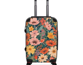 valise vintage à motif floral | Bagagerie fleurie rétro