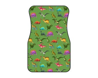 Alfombrillas de dinosaurios para coche: divertida protección para el suelo para niños, accesorios para el coche, regalo para amantes de los dinosaurios, juego de alfombrillas ecológicas, decoración única para el coche.