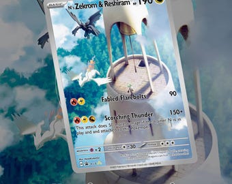 Nのゼクロム＆レシラム フルアートカスタムポケモンカード - Etsy 日本
