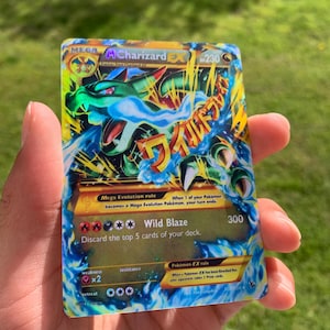 Pokémon Mega Charizard Gold Flashfire Secret Rare Custom Shiny Holographic Card