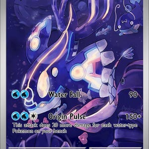 Colección de ilustraciones alternativas legendarias de cartas personalizadas de Pokémon de Kyogre primigenio