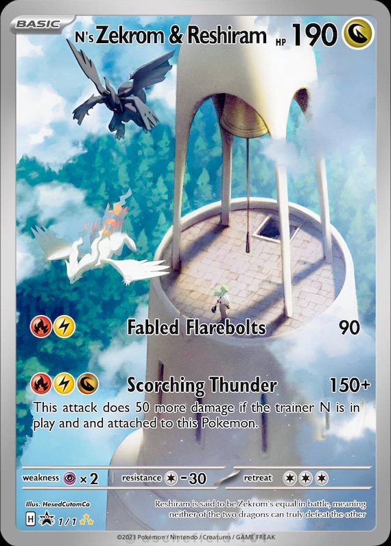Nのゼクロム＆レシラム フルアートカスタムポケモンカード - Etsy 日本
