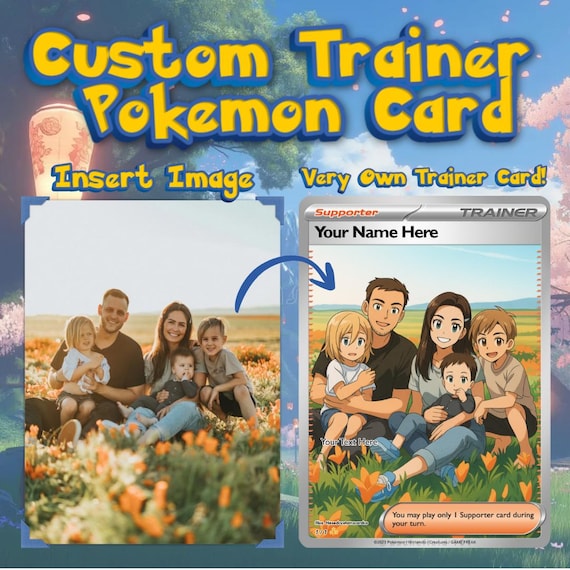 Custom Animated Pokmon Trainer Card - Personalized Gift! Valentines ,  family, holidays, Fathers Day, anniversaries and more!