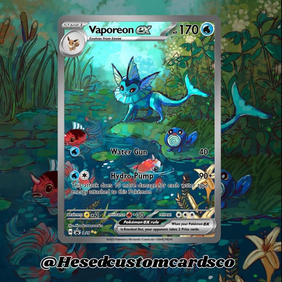 pokemon trading card game vaporeon Premium Collection (Vaporeon VMAX) Pokémon Vaporeon 030 SWSH04 Vivid Voltage