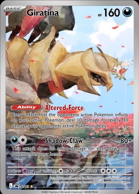 Giratina Shiny Custom Pokmon Card Legendary Alt Art Collection - Etsy  Denmark