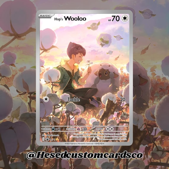 Hop's Wooloo Custom Full Art Pokmon Card - Etsy