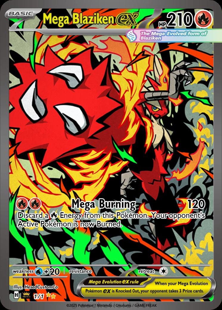Mega Blaziken EX Pokémon Card | Alternate Art Holographic