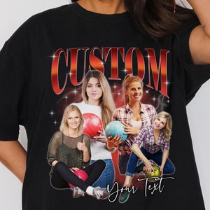 Personalisierte Bowling T-Shirt, lange Ärmel, Sweatshirt, Hoodie Geschenk, Personalisiertes Foto Bowling-Team Bootleg, Bowler, Bowling-Konkurrenz