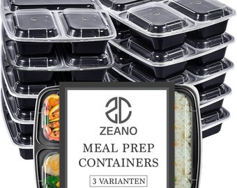 Meal Prep Container 1-3 FACH - Essensbox, Lunchbox Mikrowellengeeignet, Spülmaschinenfest  - Luftdichter Deckelverschluss, BPA Frei