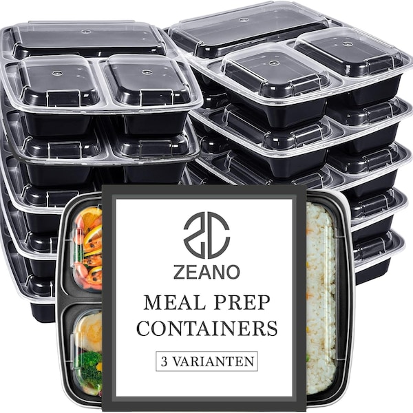 Meal Prep Container 1-3 FACH - Essensbox, Lunchbox Mikrowellengeeignet, Spülmaschinenfest  - Luftdichter Deckelverschluss, BPA Frei