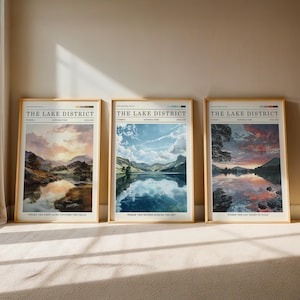 Lake District Print Set, British Landscape Art, National Park (UNFRAMED)