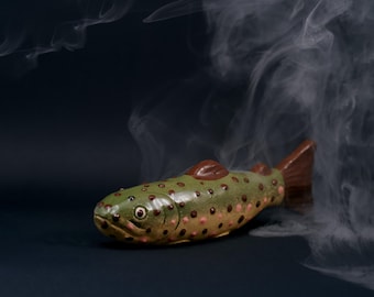 Handmade Trout Pipe – Ceramic Fish Gift