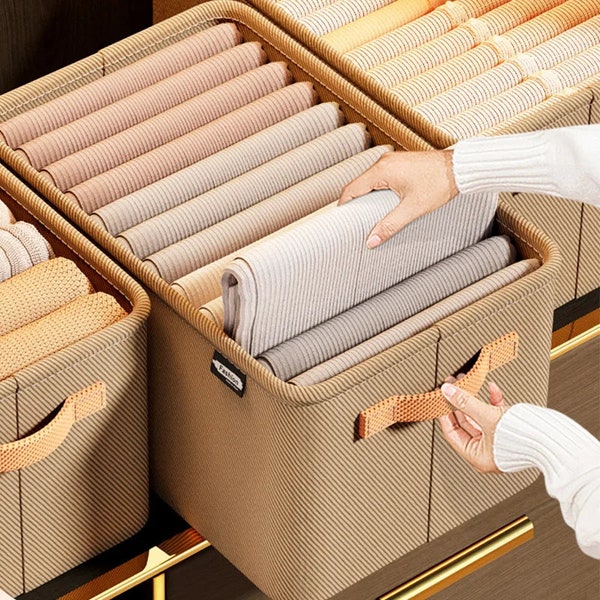 Foldable storage box for clothes organizer, underwear drawer organizer, compartment storage, for various clothes